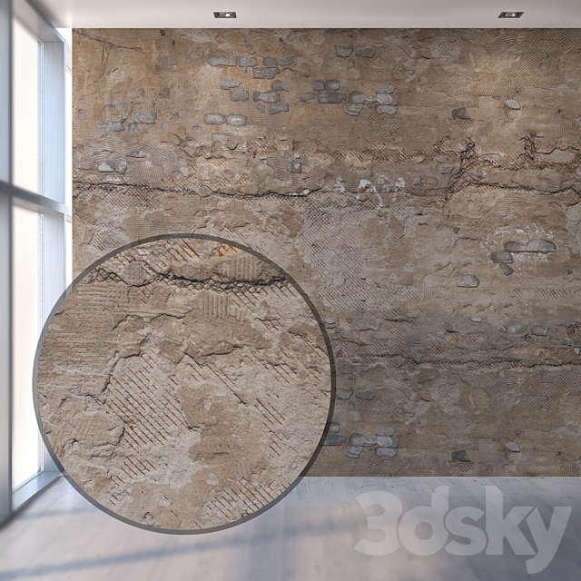 Old plaster 1128 3ds Max - thumbnail 1