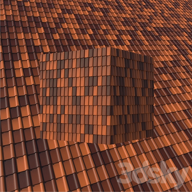 Seamless Texture – Roof Tile 3ds Max - thumbnail 1