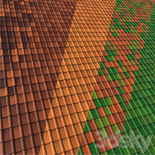 Seamless Texture – Roof Tile 3ds Max - thumbnail 3