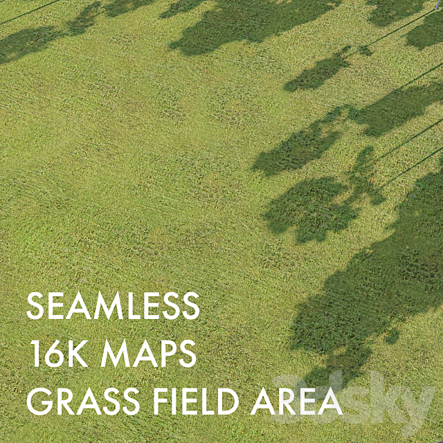 Low field grass terrain material | Seamless | PBR 3ds Max - thumbnail 1