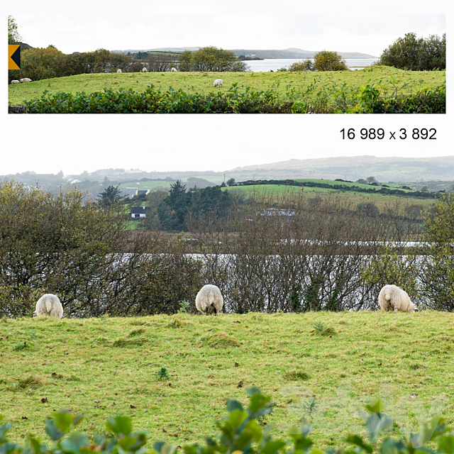 Autumn panorama. Northern Ireland. View of the ocean bay and field. 3ds Max - thumbnail 3