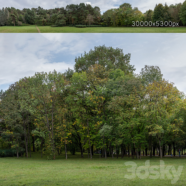 Autumn panorama with trees v2. 30k 3DS Max Model - thumbnail 1