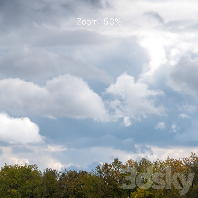 Cloudy panorama with autumn trees. 2 pcs 3DS Max Model - thumbnail 2