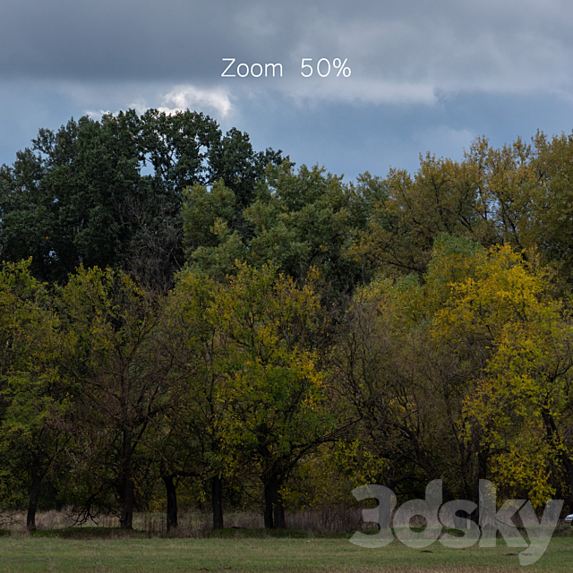 Cloudy panorama with autumn trees. 2 pcs 3DS Max Model - thumbnail 5