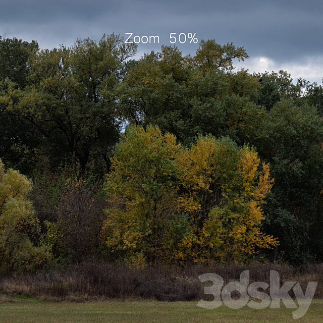 Cloudy panorama with autumn trees. 2 pcs 3DS Max Model - thumbnail 6