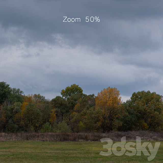 Cloudy panorama with autumn trees. 2 pcs 3DS Max Model - thumbnail 7