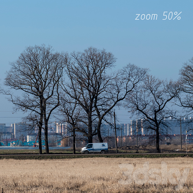 Countryside panorama of new buildings and trees 3DS Max Model - thumbnail 2