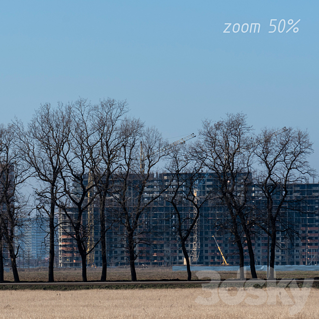 Countryside panorama of new buildings and trees 3DS Max Model - thumbnail 4