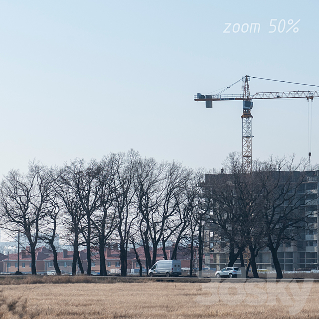 Countryside panorama of new buildings and trees 3DS Max Model - thumbnail 5