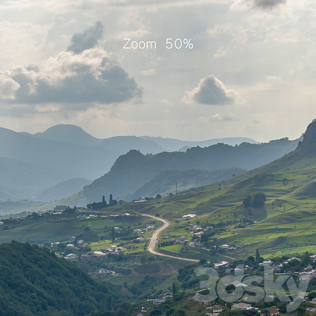 Mountain village. Panorama 35k 3DS Max Model - thumbnail 2