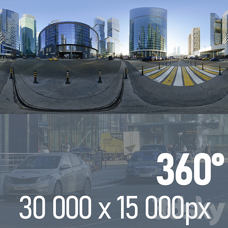 Panorama 360. Moscow City. View of the Novotel. 3DS Max Model - thumbnail 1