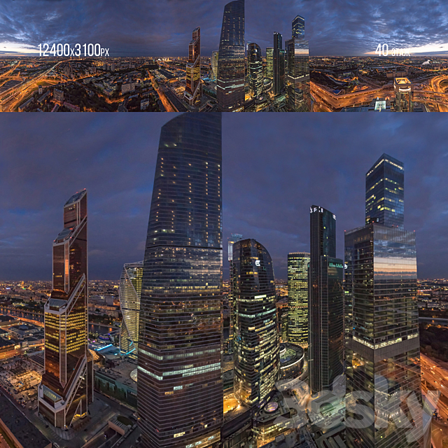 Panorama Moscow City. a set of panoramas 20th – 80th floors. day _ night 3DSMax File - thumbnail 6