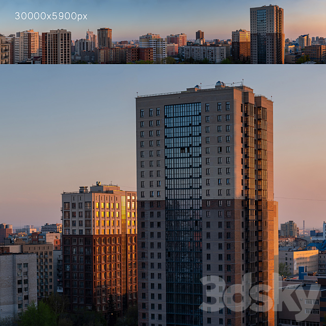 Panorama of Novosibirsk from the center in the morning. 30k 3DSMax File - thumbnail 1