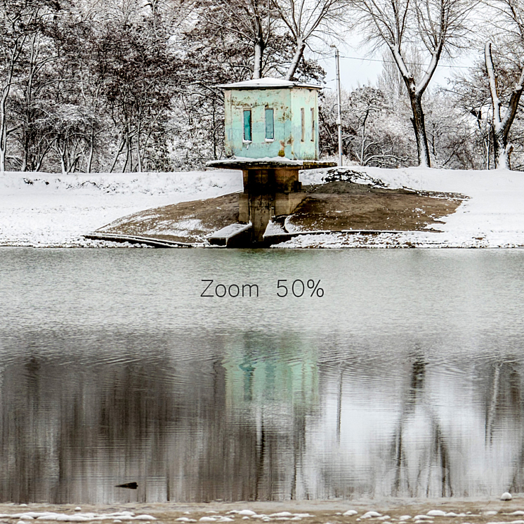 Panorama of the park with a lake and snow-covered trees. 35k 3DS Max - thumbnail 2