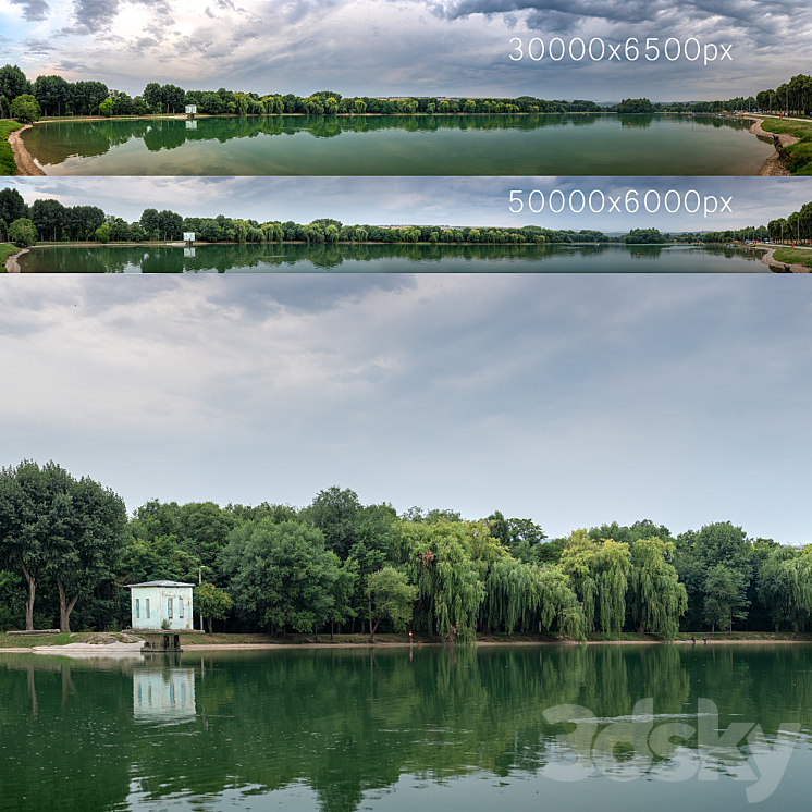 Panorama with a lake and trees v2. 30-50k 3DS Max Model - thumbnail 3