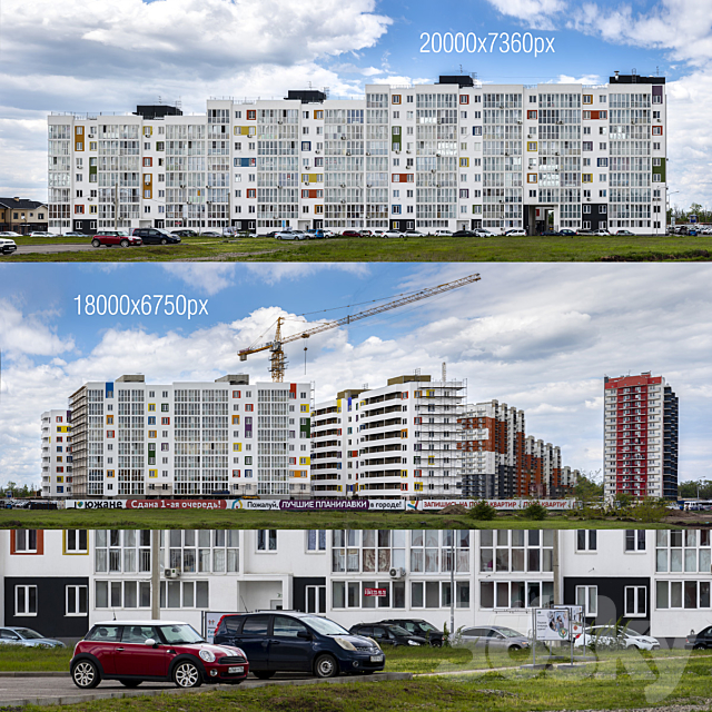 Panorama with new buildings 3ds Max - thumbnail 1