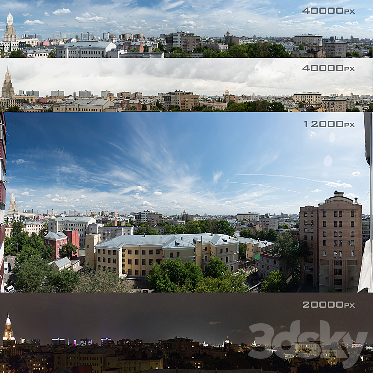 Panoramas of Moscow from the region of Khamovniki. 4 photos 3DS Max - thumbnail 1