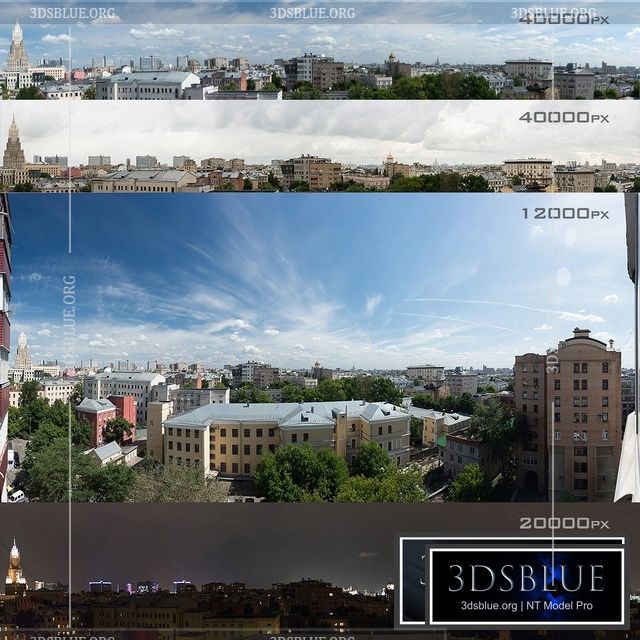 Panoramas of Moscow from the region of Khamovniki. 4 photos 3DS Max - thumbnail 3