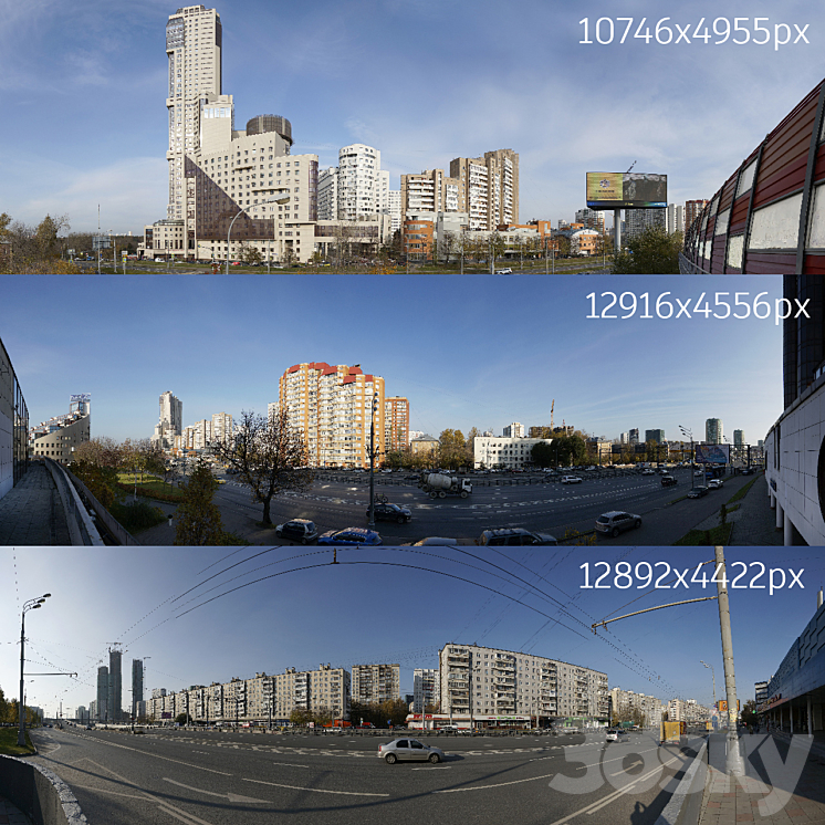 Panoramas of Moscow streets collection number 2 3DS Max - thumbnail 1