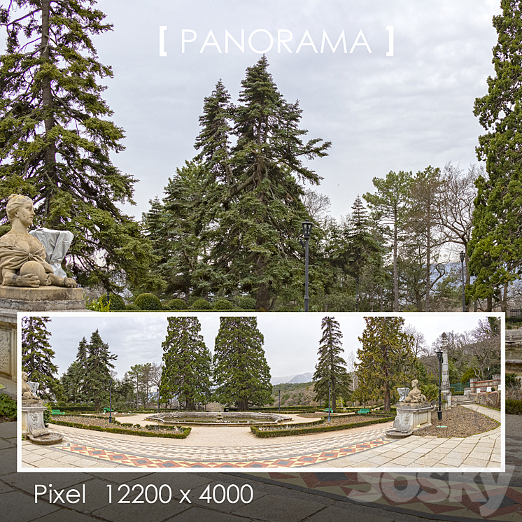 Park panoramas set 3DS Max Model - thumbnail 2