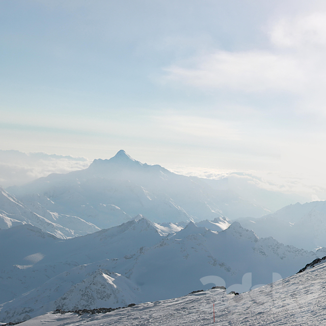 Snowy Mountains panoramas 3DS Max Model - thumbnail 2