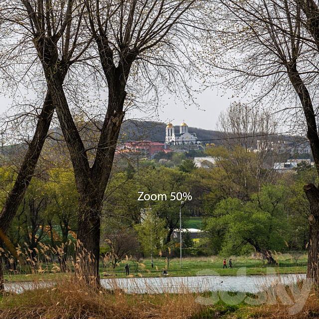 Spring panorama from the park with a lake and verdant trees. 30k 3DSMax File - thumbnail 4