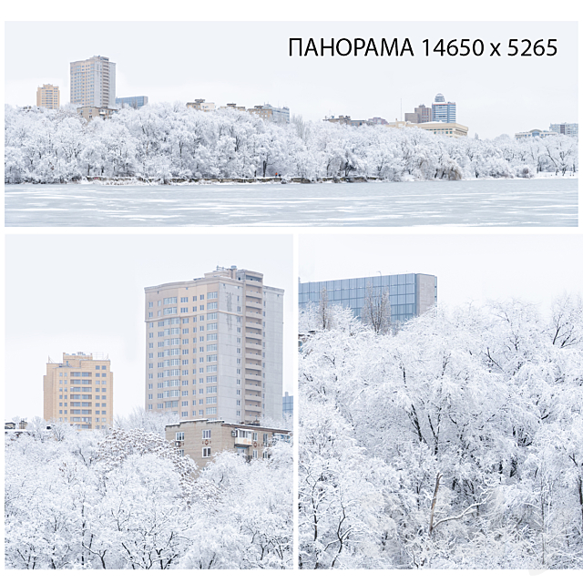 Winter panorama. Lake view. 3ds Max - thumbnail 1