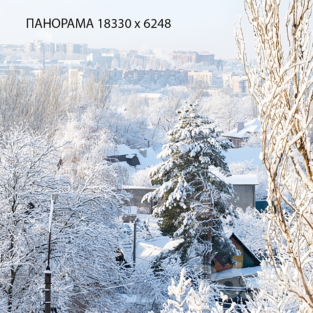 Winter panorama. View from the window. 3ds Max - thumbnail 2