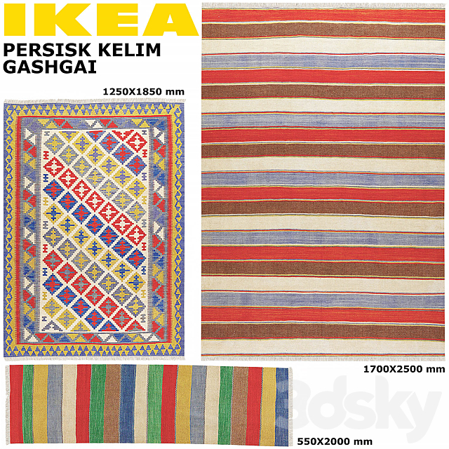 IKEA PERSISK KELIM GASHGAI SET 3ds Max - thumbnail 2