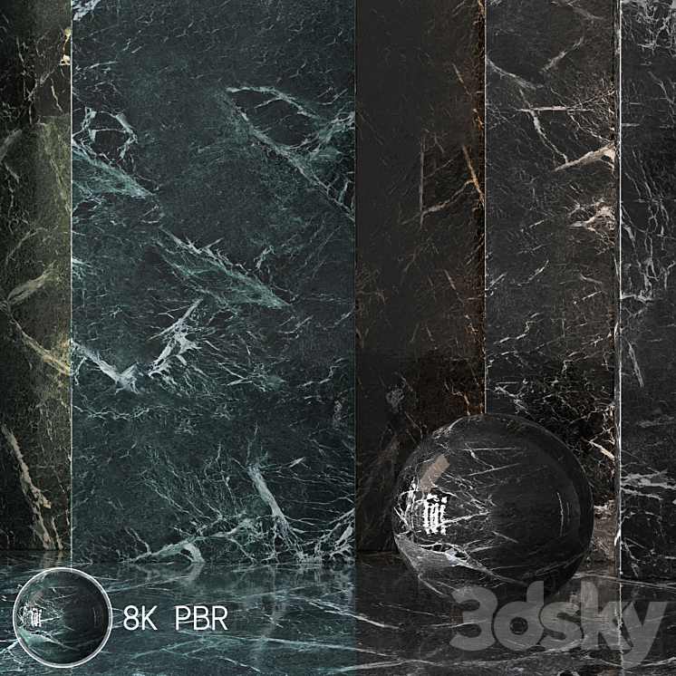 2 Marble Material 8K (Seamless Tileable) DrCG No 72 3DS Max Model - thumbnail 1