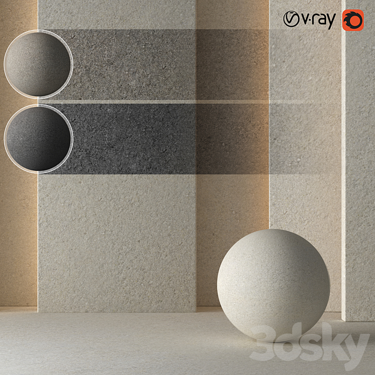 3 Plaster Concrete Material 8K (Seamless – Tileable) DrCG No 59 3DS Max Model - thumbnail 1