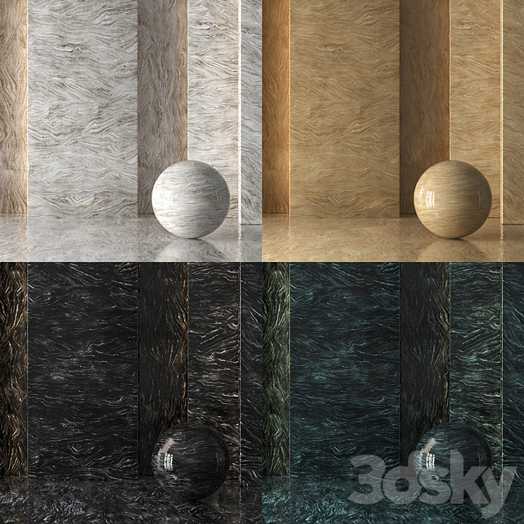 4 Marble 8K (Seamless – Tileable) DrCG No 80 3DS Max Model - thumbnail 1