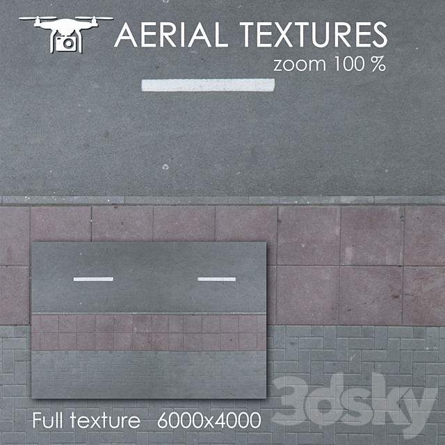 Asphalt with sidewalk 67 3ds Max - thumbnail 1