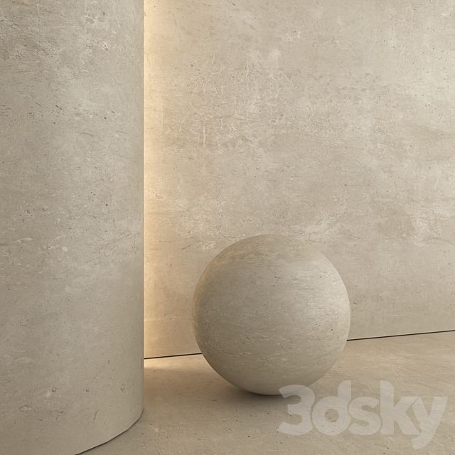 Brushed Limestone 01 3DS Max Model - thumbnail 3