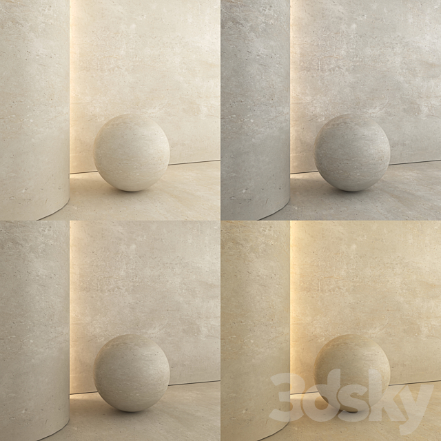 Brushed Limestone 01 3DS Max Model - thumbnail 6