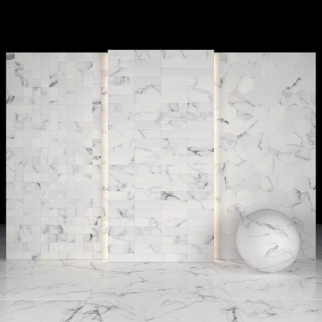 Carrara White Marble 04 3ds Max - thumbnail 3