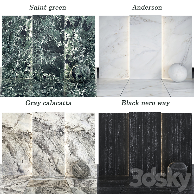 Collection Marble 03 3DS Max Model - thumbnail 2