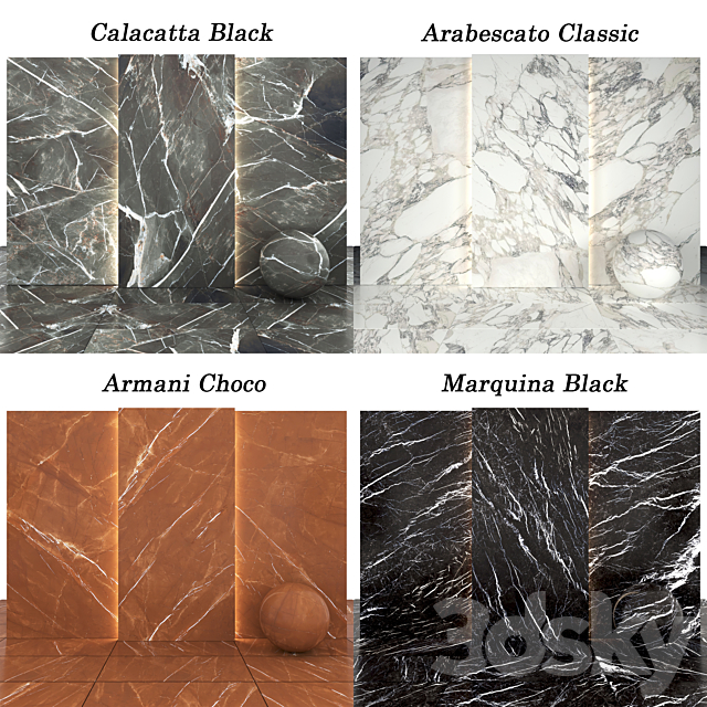 Collection marble 11 3DS Max Model - thumbnail 2