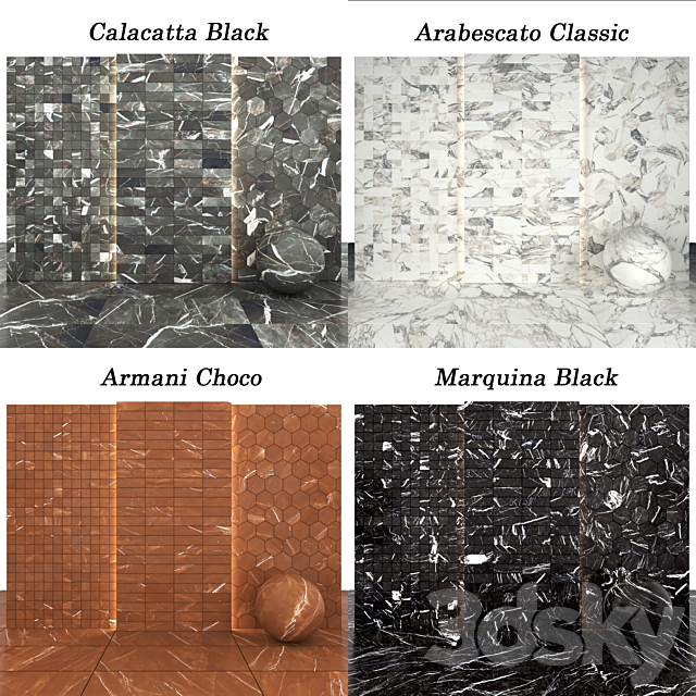 Collection marble 11 3DS Max Model - thumbnail 3