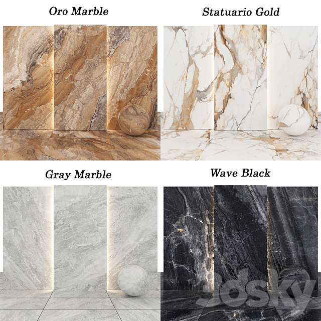 Collection Marble 16 3ds Max - thumbnail 2