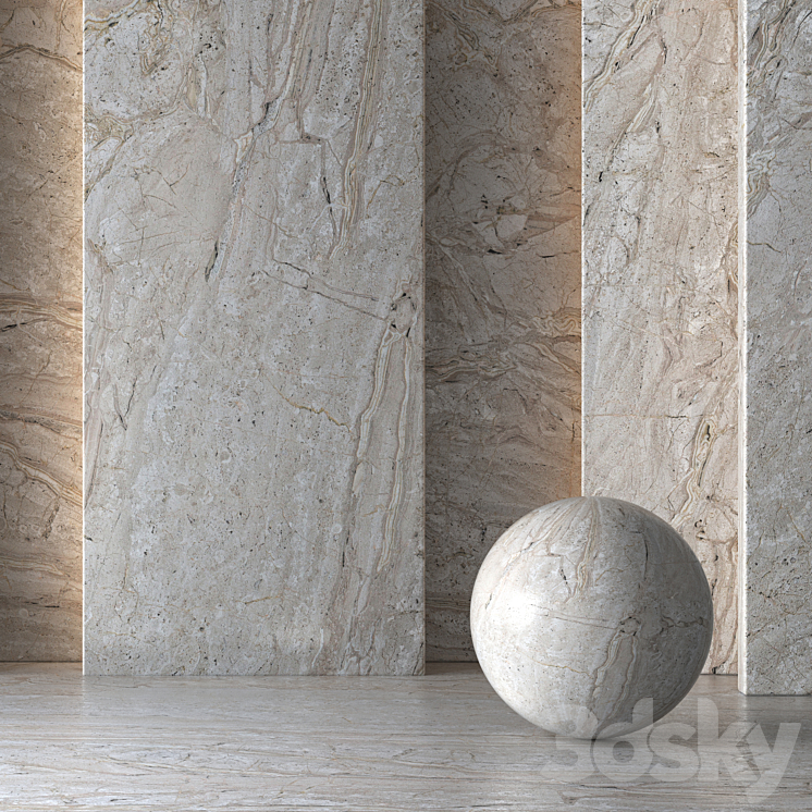 Cream Marble Material 8K (Seamless Tileable) No 101 3DS Max Model - thumbnail 3