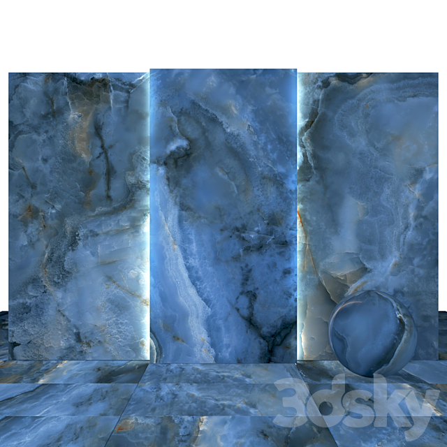 Dark Blue Onyx 01 3DS Max Model - thumbnail 2