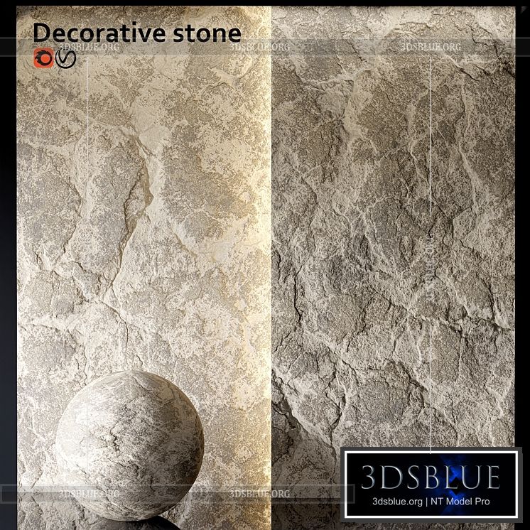 Decorative stone wall 4k 3DS Max - thumbnail 3