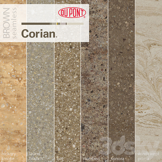 Dupont Corian Kitchen Countertops Brown 1 3ds Max - thumbnail 1