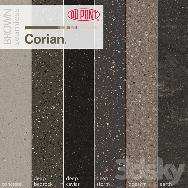 Dupont Corian Kitchen Countertops Brown 3 3DSMax File - thumbnail 1