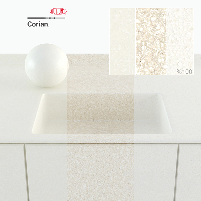 Dupont Corian Kitchen Countertops White 3DSMax File - thumbnail 3