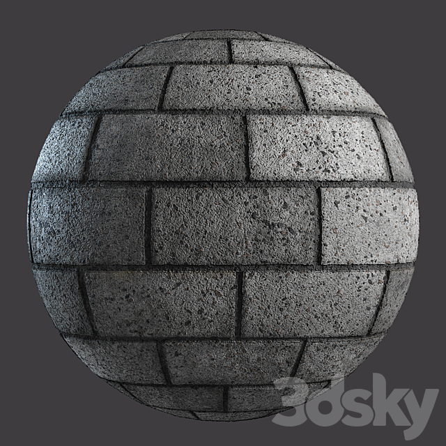 Expanded clay concrete block PBR 4k 3DS Max Model - thumbnail 2