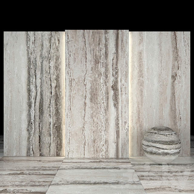 Gray Travertine 01 3DS Max Model - thumbnail 2