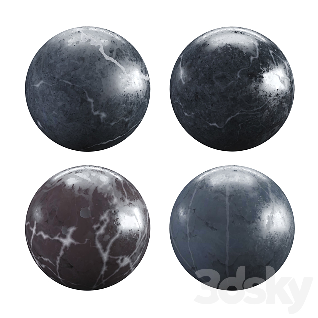 Marble Black Nero Marquina 3DS Max Model - thumbnail 2