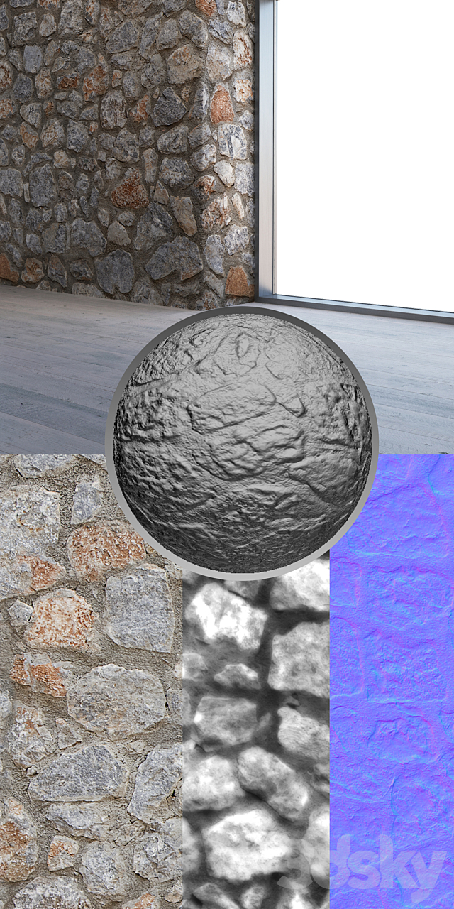 Natural stone 751 3ds Max - thumbnail 3